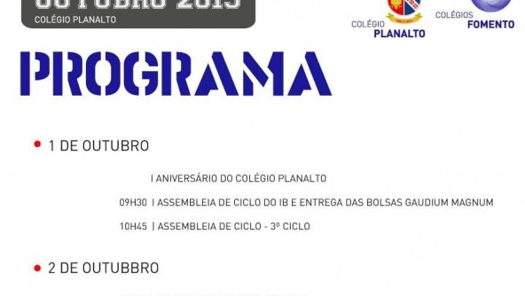 Planalto - Programa de outubro